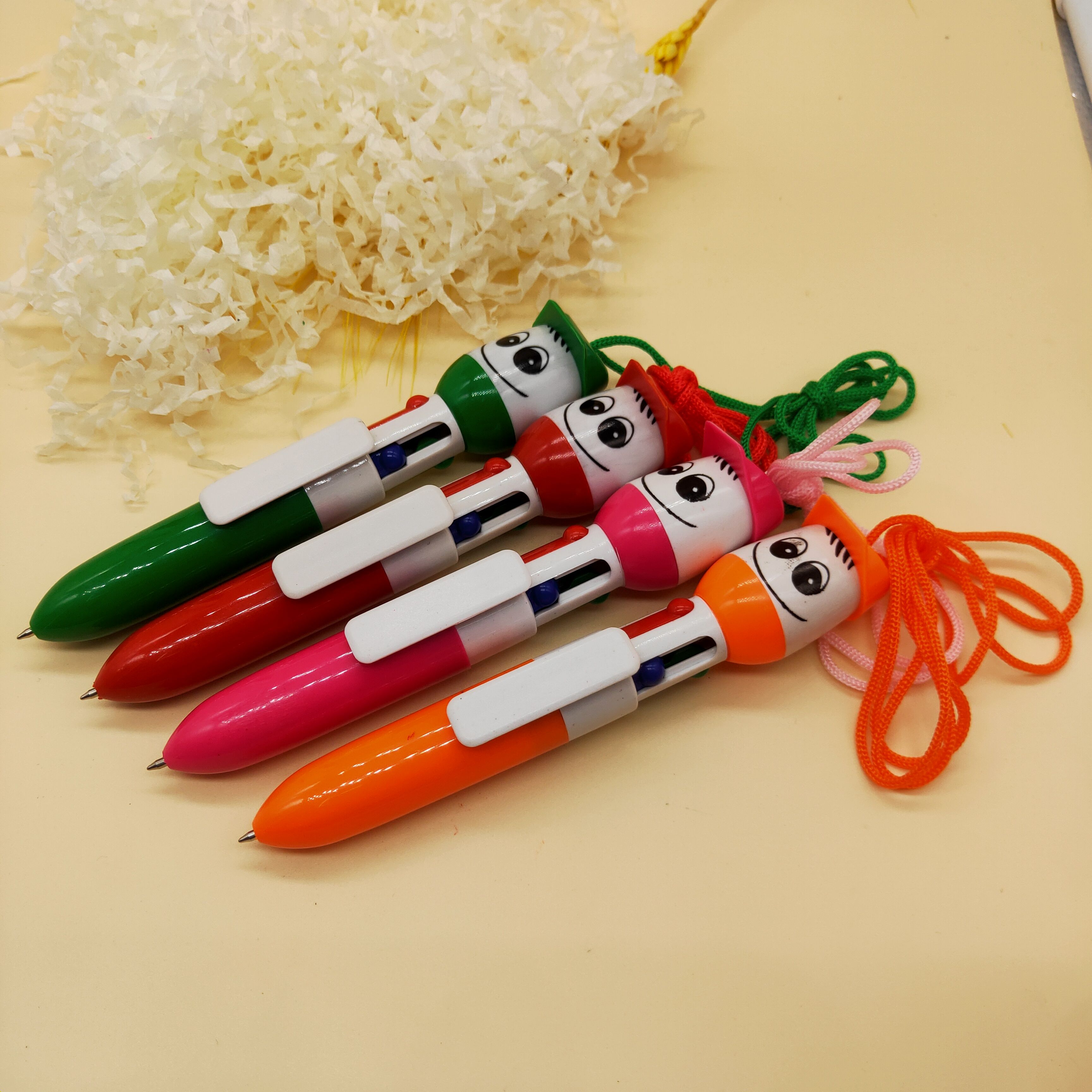 卡通四色圆珠笔 创意多色笔彩色圆珠笔 学生写字笔 儿童文具