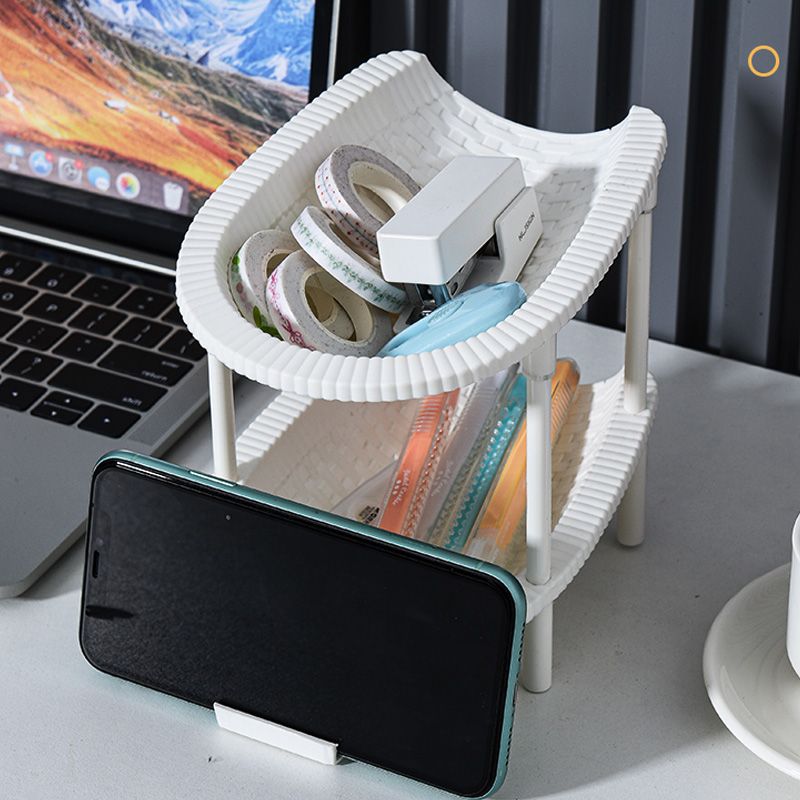 Double-layer storage and organization rack, bathroom and kitchen storage rack, student dormitory bookshelf, cosmetics desktop storage rack details Picture