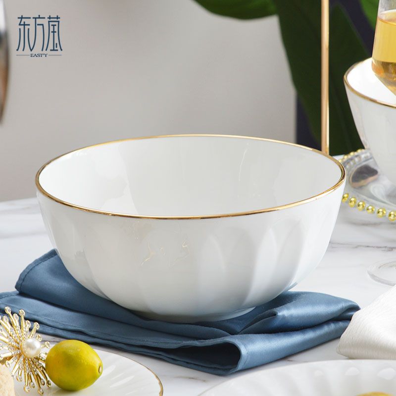 陶瓷碗/碗盘碟套装/骨瓷碗白底实物图