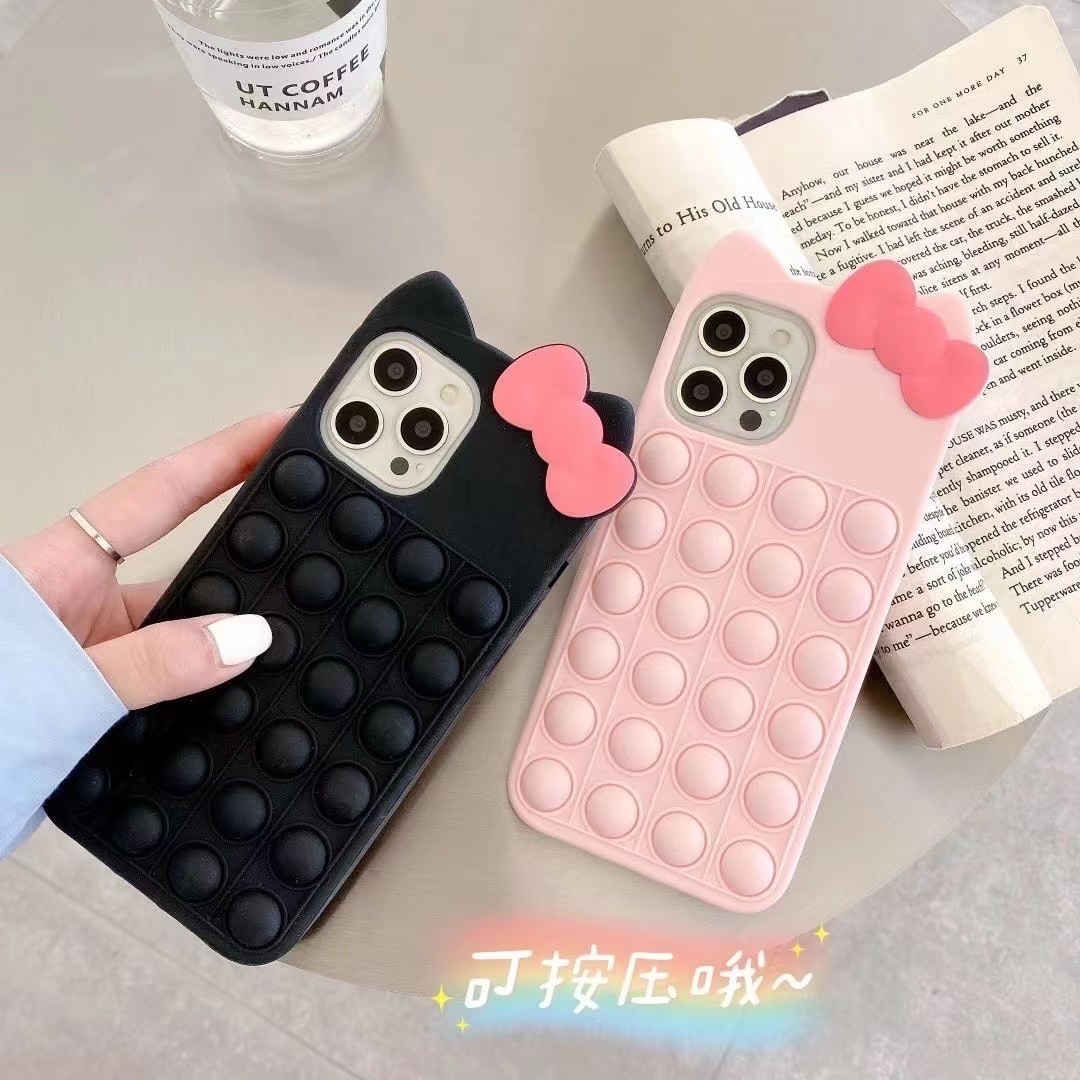 减压泡泡手机壳泡蝴蝶结硅胶保护套 iPhone系列 手机壳 灭鼠先锋详情图4