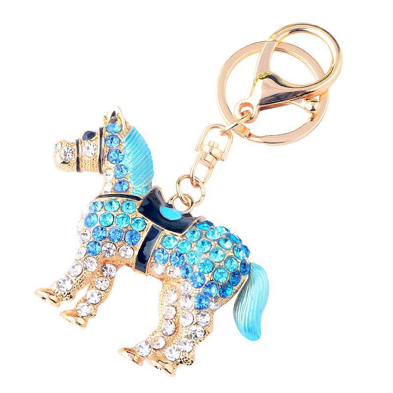 With diamond and golden horse keychain series