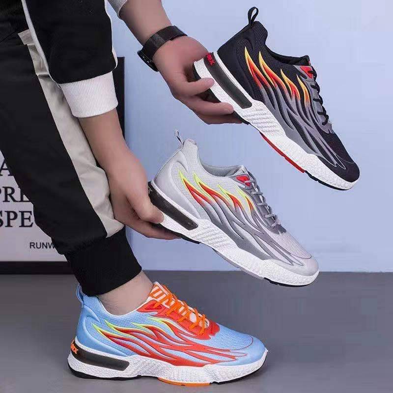 Breathable Fashion Fly-Woven Casual Sports Shoes Lace-Up Multi-Color Shock Absorption Shoes Men's Shoes Women's Shoes Board Shoes Coconut Shoes Durable Cool Non-Slip Shoes 44227-1110