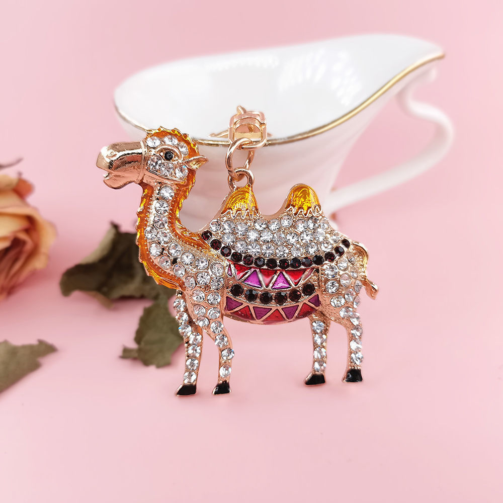 Diamond alloy camel keychain series