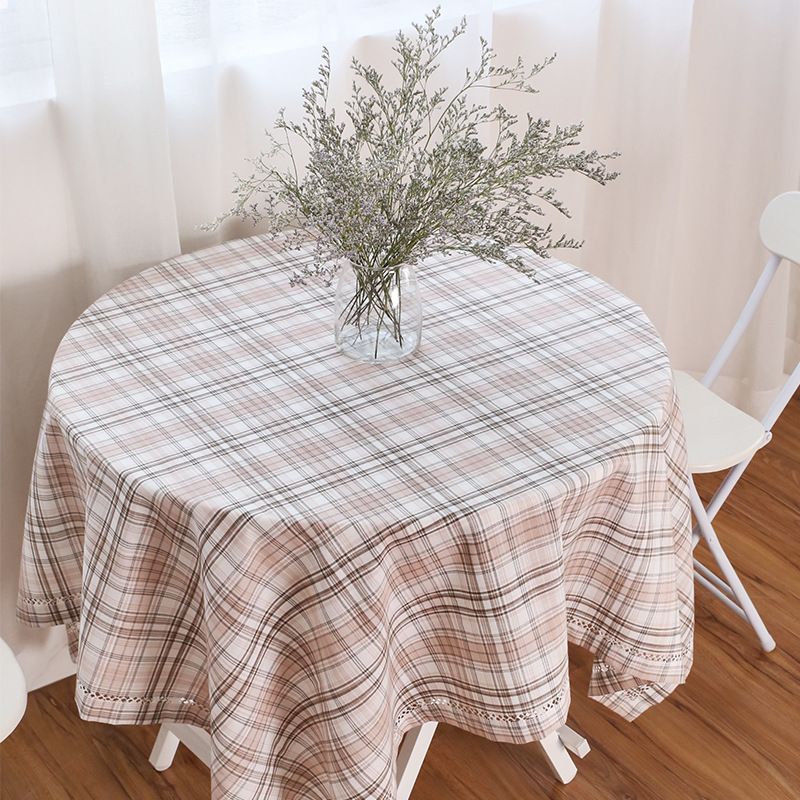 桌布布艺餐桌布简约田园格子茶几布长方形台布正方形餐厅客厅桌垫详情图1