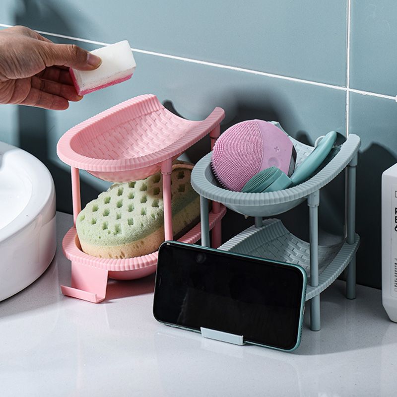 Double-layer storage and organization rack, bathroom and kitchen storage rack, student dormitory bookshelf, cosmetics desktop storage rack Specification drawing