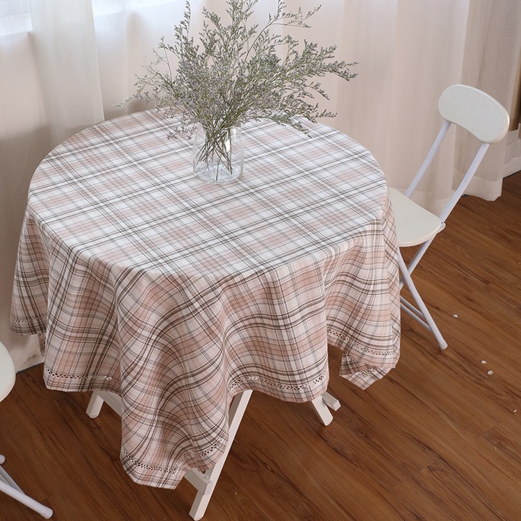 桌布布艺餐桌布简约田园格子茶几布长方形台布正方形餐厅客厅桌垫详情图5