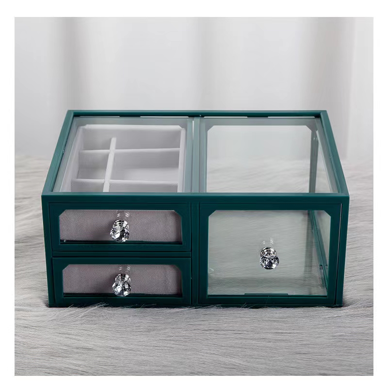 玻璃收纳/饰品化妆品盒/防尘盖细节图