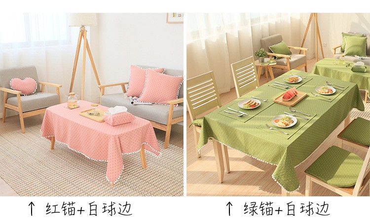名杨织秀布艺餐桌台布长方形现代简约茶几桌布盖巾多用途混纺桌布详情图2