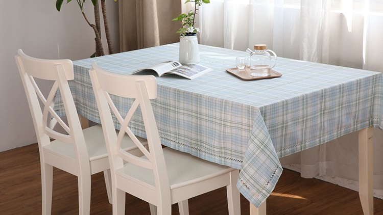 桌布布艺餐桌布简约田园格子茶几布长方形台布正方形餐厅客厅桌垫详情图6