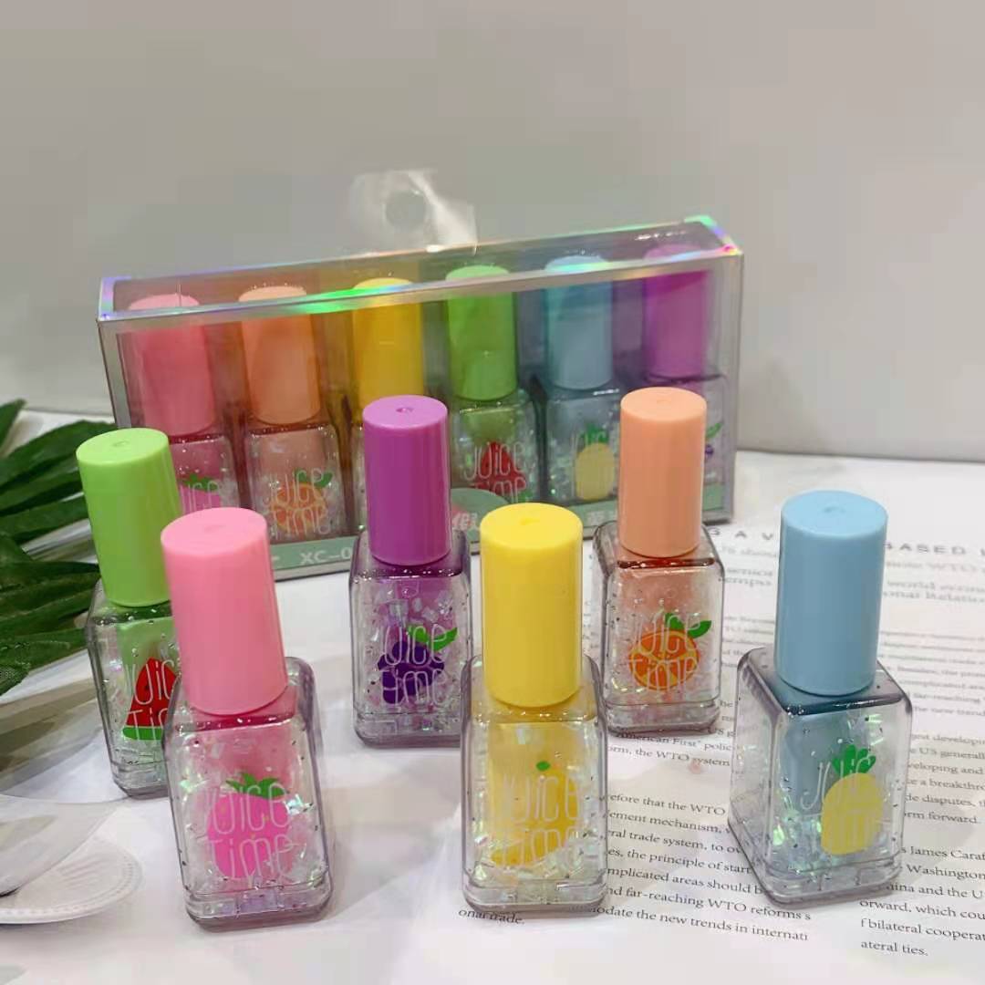 彩色卡通指甲油荧光笔套装学生标记划重点绘画手账笔
