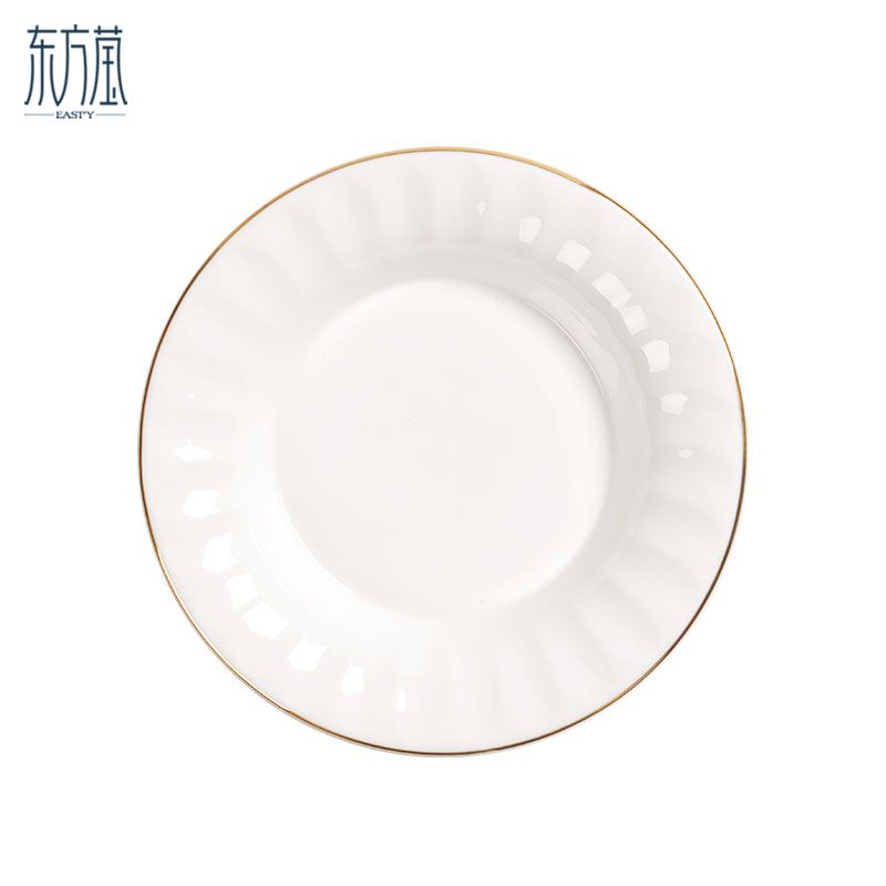 Ceramic bowl gift bowl set, tableware in bowls, ceramic plates, ceramic tableware, bone China tableware set, bowl, plate and dish set, bone China solid color ceramic with gold edge Item Picture