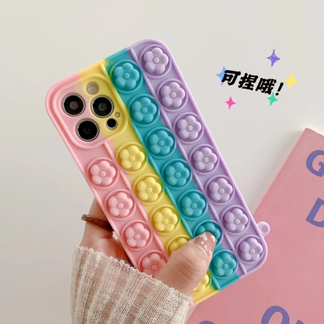 减压泡泡手机壳精控花朵硅胶保护套 iPhone系列 手机壳 灭鼠先锋详情图5