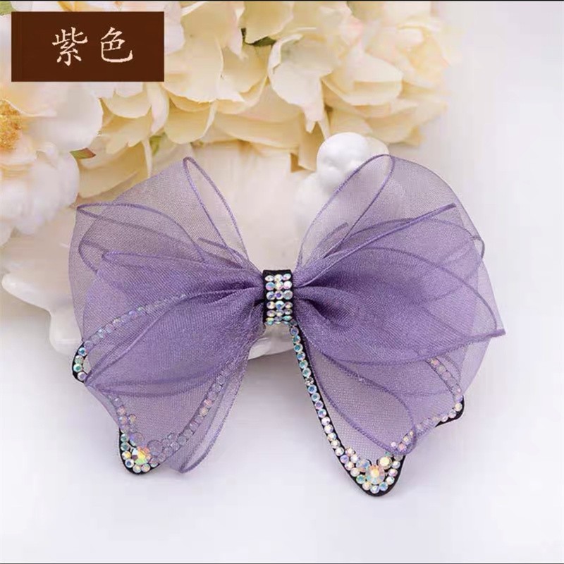 Silk Hair Clip Back Head Diamond Knot Hair Accessory Top Clip Hair Clip For Women details Picture