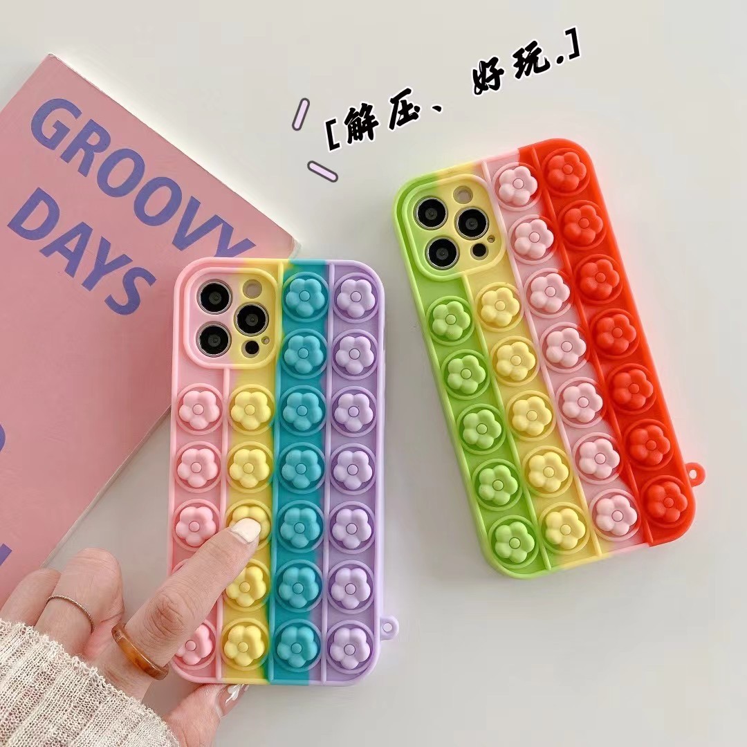 减压泡泡手机壳精控花朵硅胶保护套 iPhone系列 手机壳 灭鼠先锋详情图4