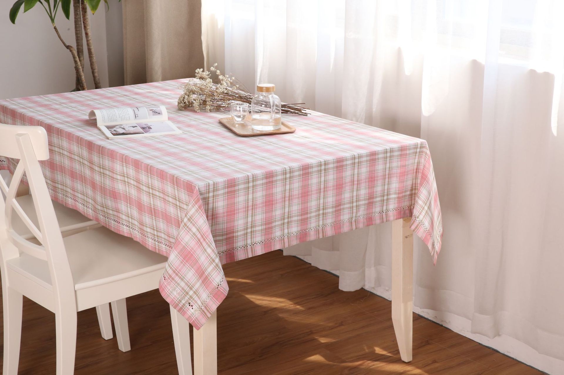 桌布布艺餐桌布简约田园格子茶几布长方形台布正方形餐厅客厅桌垫详情图7