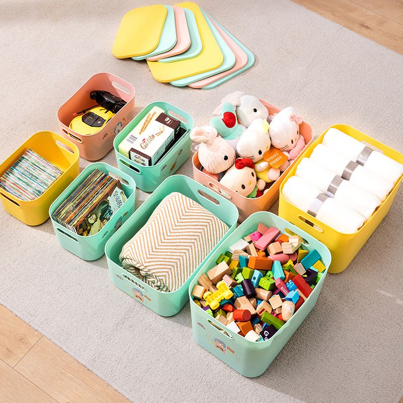 Storage box, desktop sundries, snack organizing box, office covered storage basket, cosmetics storage small box, covered storage box, large size 36*25.5*24 Application Scenario
