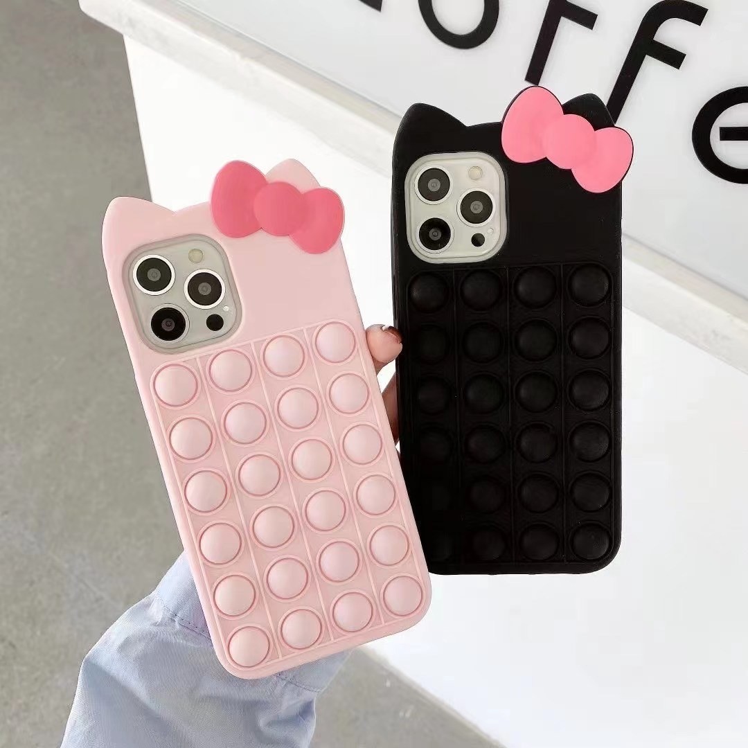 减压泡泡手机壳泡蝴蝶结硅胶保护套 iPhone系列 手机壳 灭鼠先锋详情图2