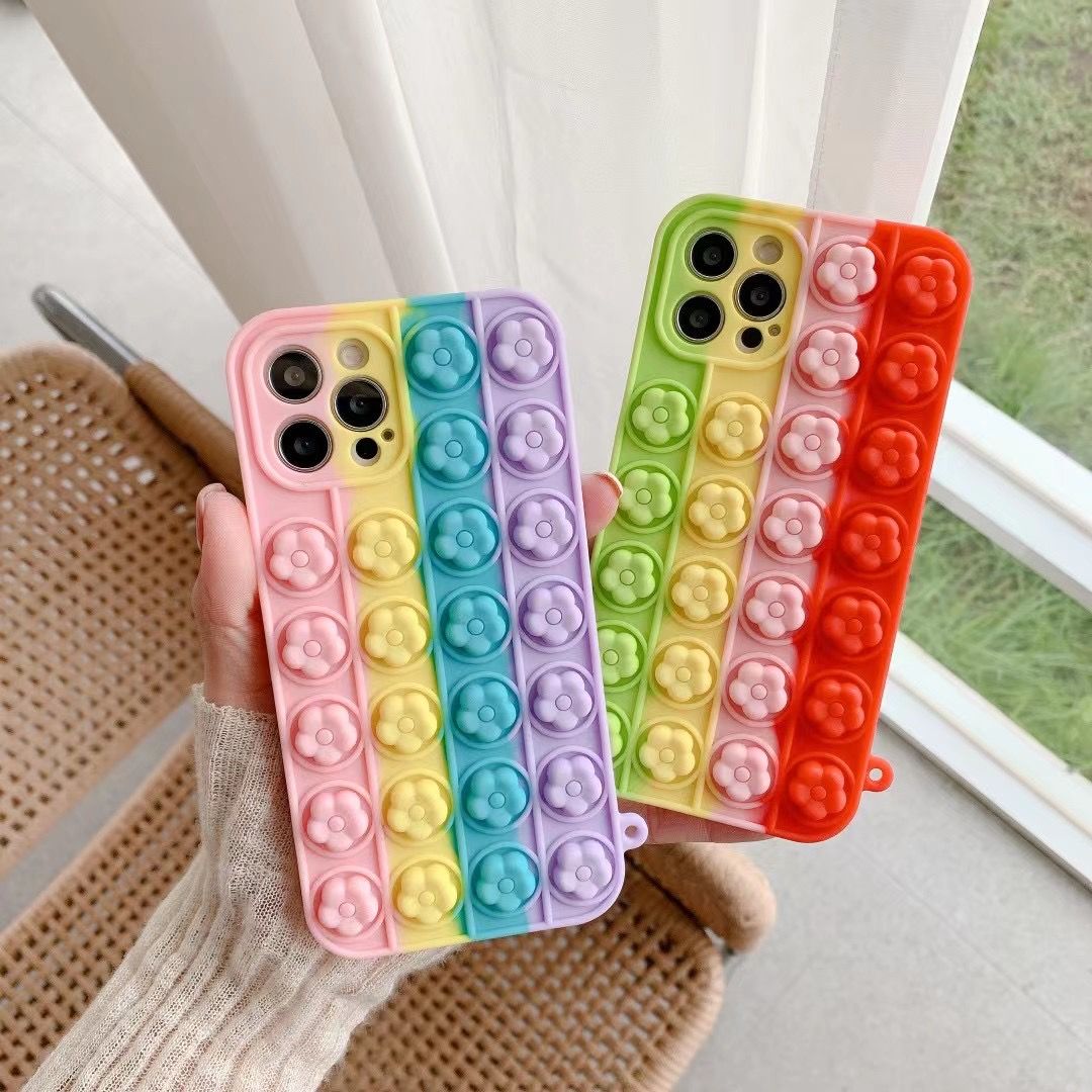 减压泡泡手机壳精控花朵硅胶保护套 iPhone系列 手机壳 灭鼠先锋