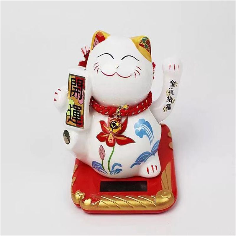 南泰太阳能自动摇手猫车载摆件开业送礼