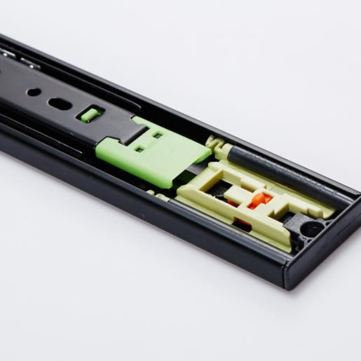 45mm wide three-section rebound slide rail, side-mounted rebound steel ball thickened track, cabinet drawer slide rail detail image 4