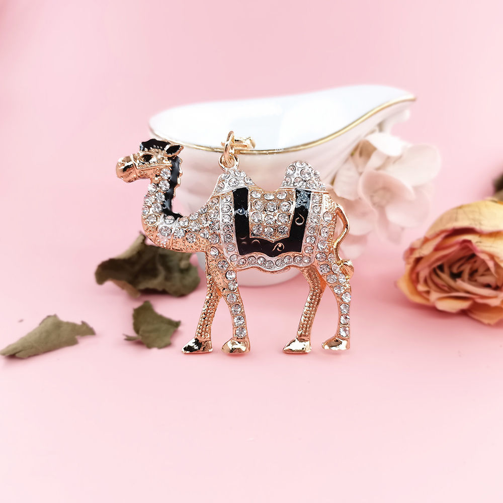 Diamond alloy camel keychain series 12