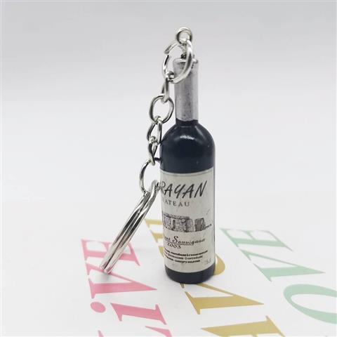 创意酒瓶钥匙扣挂件仿真红酒瓶钥扣3