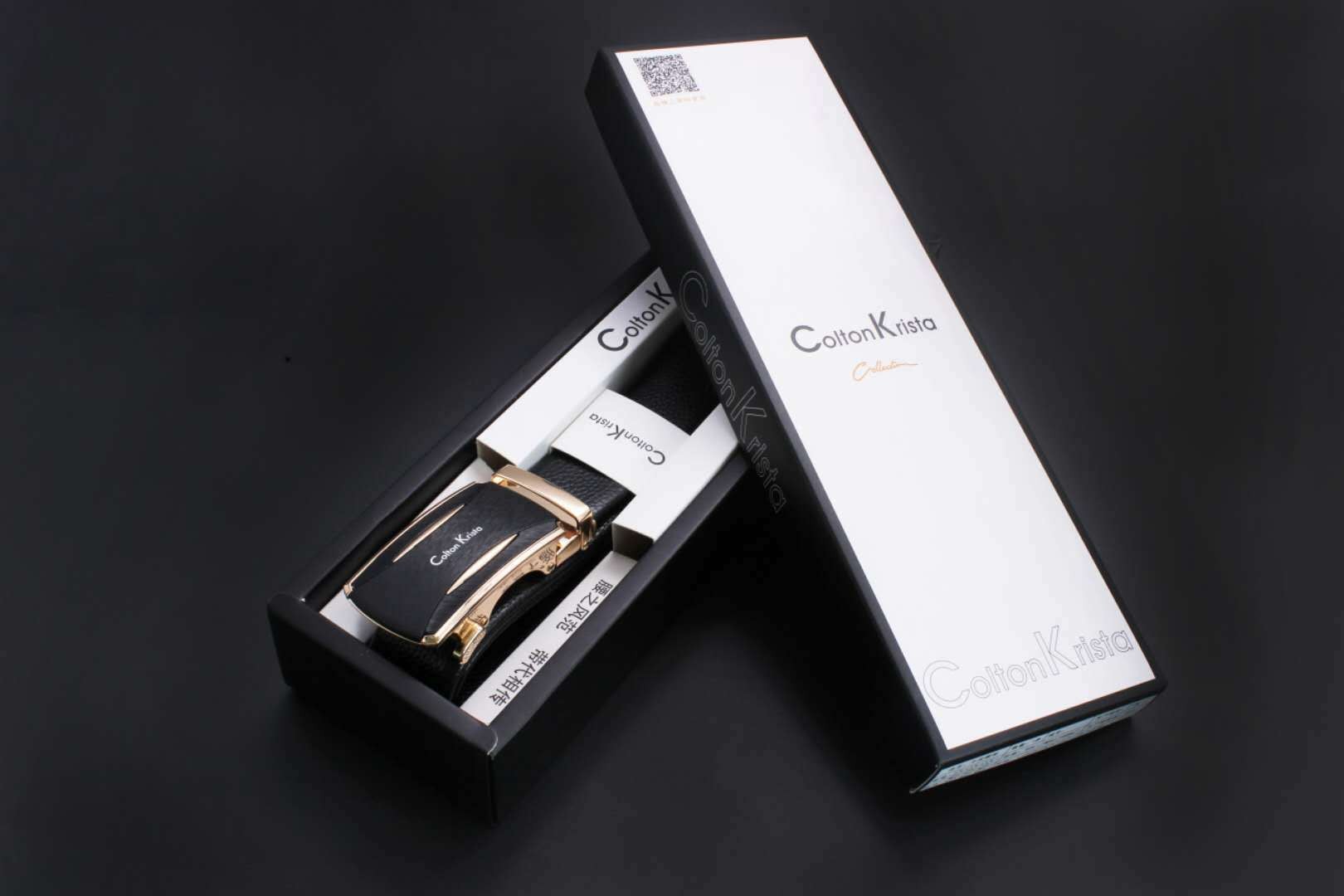 Wholesale of leisure belts, alloy automatic buckle super-fine belt, men's box, store gift box packaging belt, street stall supply details Picture