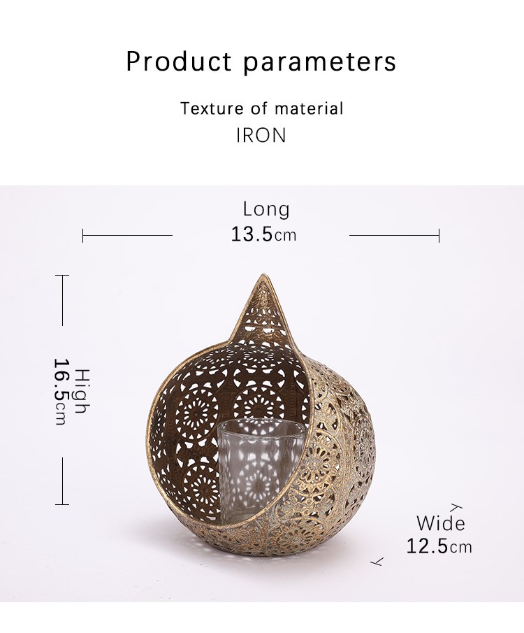 小尺寸金属镂空烛台浪漫婚庆摆件铁艺蜡烛台客厅烛光晚餐装饰详情图3