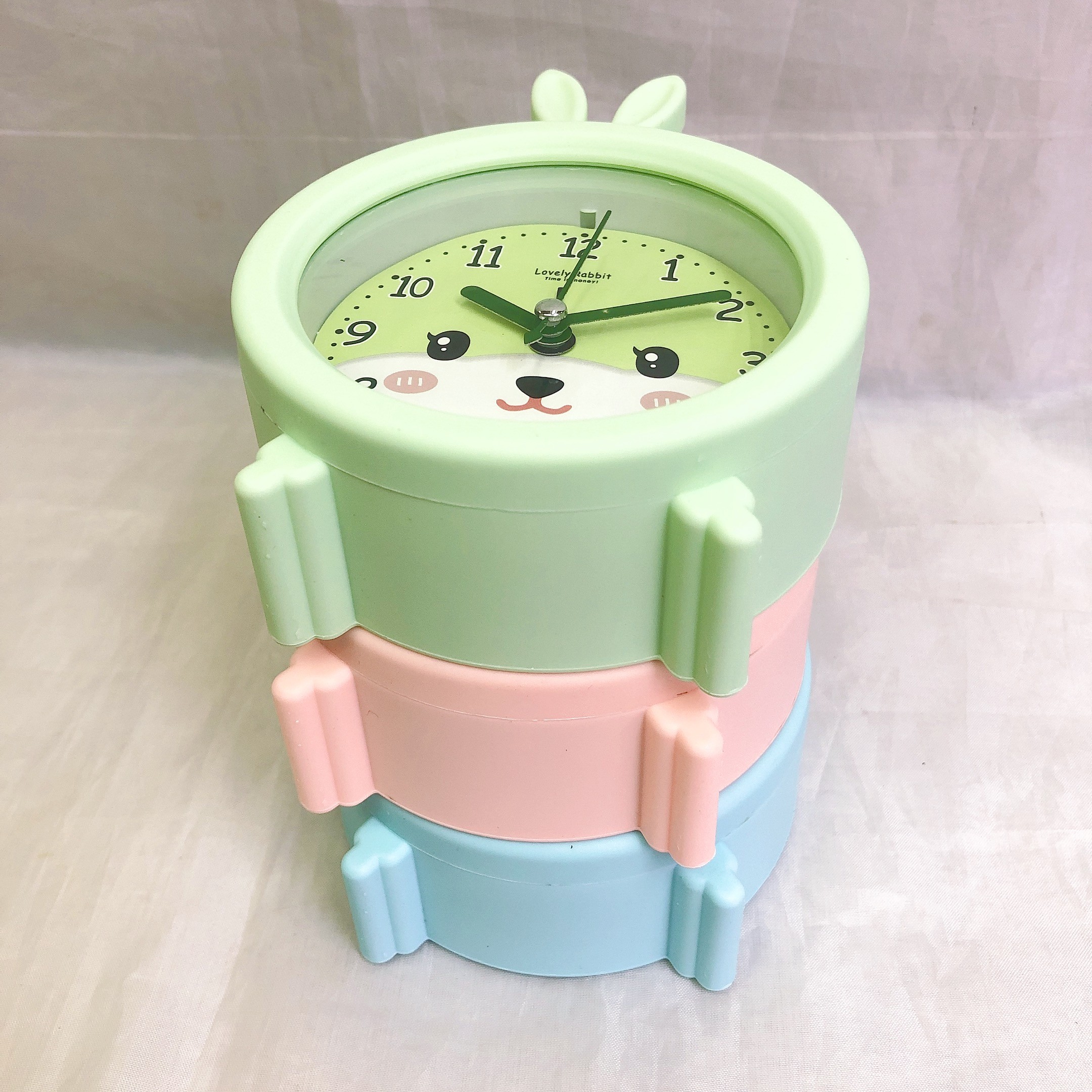 Cartoon alarm clock, student dormitory, creative and cute rabbit bedside clock, timer alarm clock, children's gift detail image 7