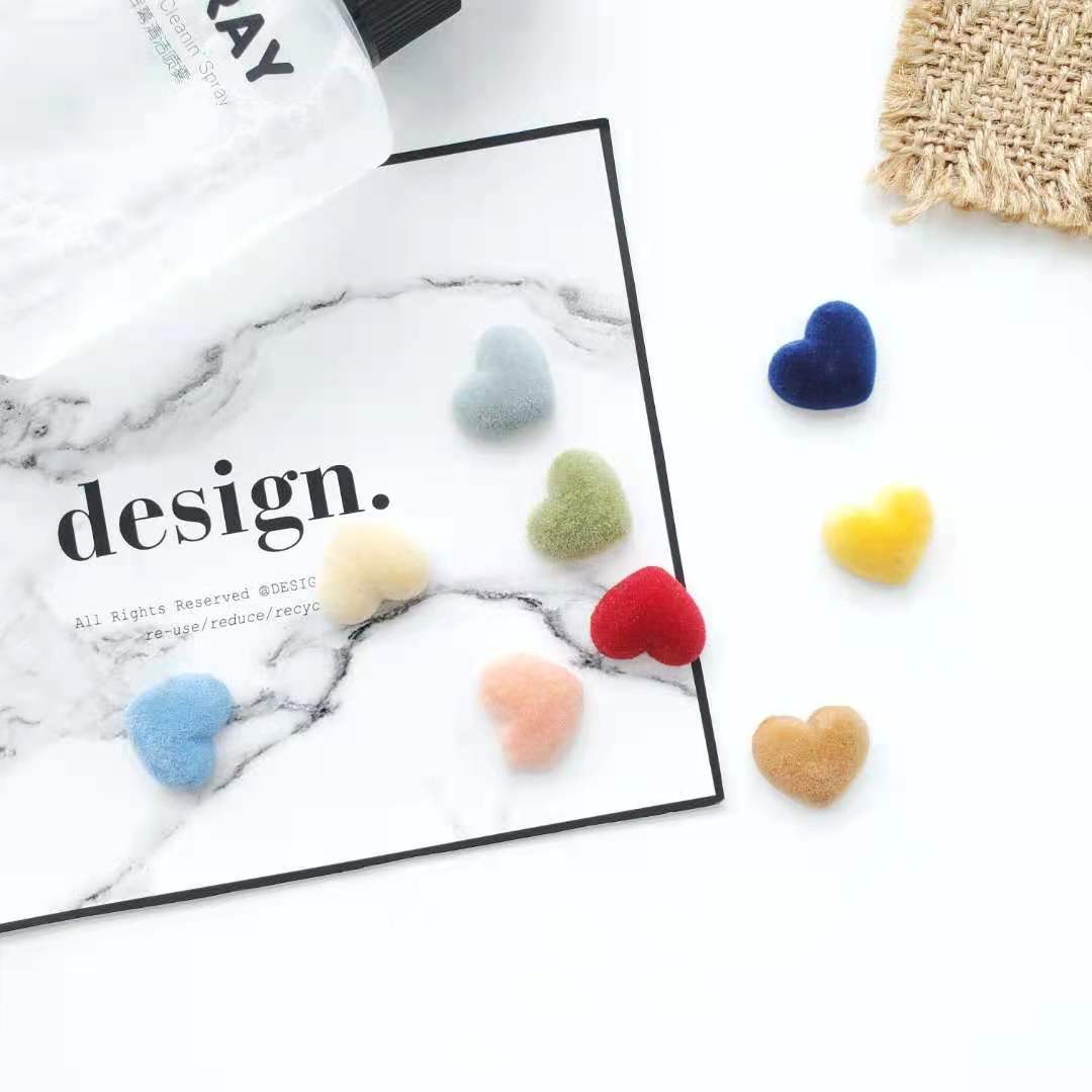 DIY handcrafted jewelry accessories for autumn and winter, plush heart-shaped bead pendants, earrings and earrings materials details Picture