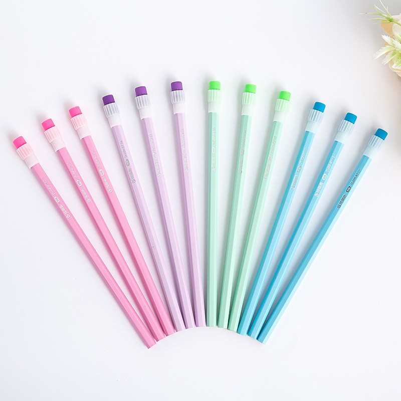 小松树独角鹿HB30支筒装铅笔糖果色橡皮头厂家自营现货支持定制详情图4