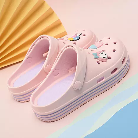 Thick-soled clogs, anti-slip half-toe, summer beach ins trendy women's slippers 192
