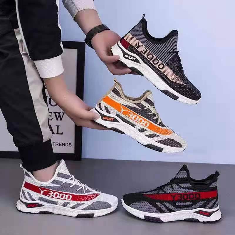 Breathable trend fly woven casual sports shoes lace-up multi-color shock-absorbing higher shoes men's shoes women's shoes board shoes coconut shoes wear cool non-slip shoes 44227-1190 thumbnail