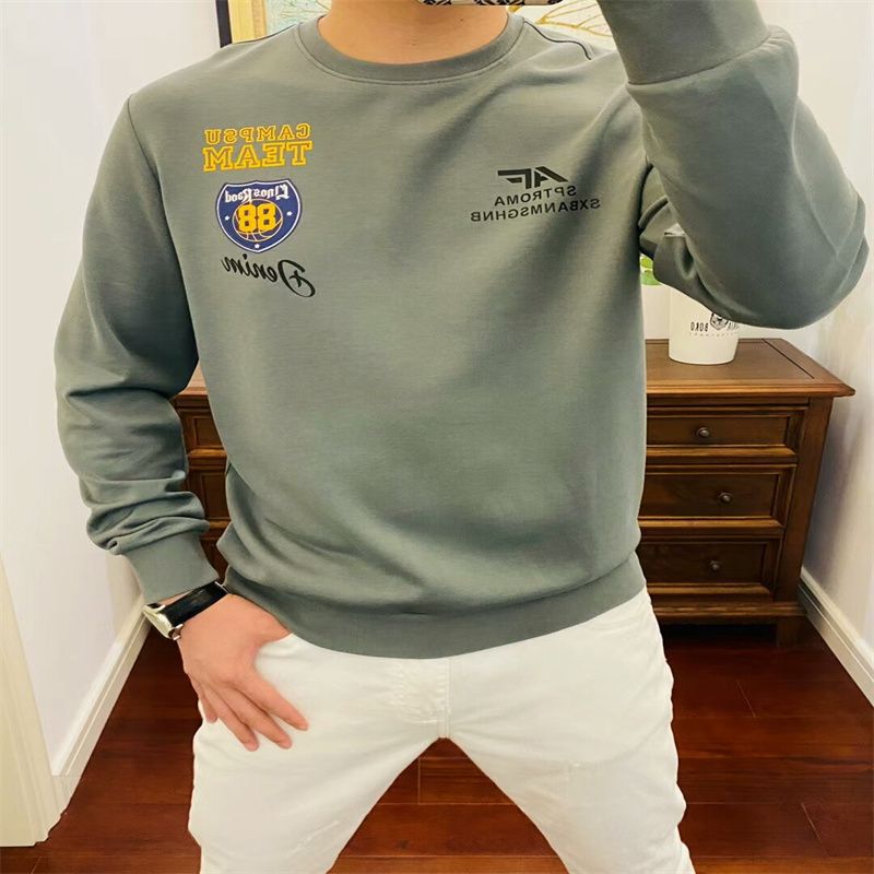 精品男士T恤夏装打底衫透气半袖宽松纯棉大码圆领运动系列印花T恤1-1