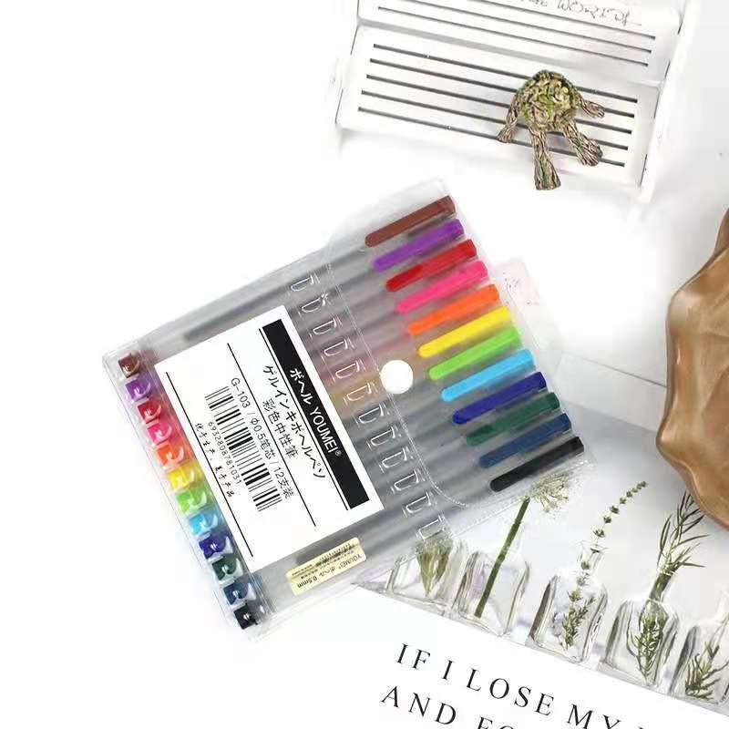 Colored gel pen set, 0.5mm outlining pen, student notebook pen, key point marking pen pic 4