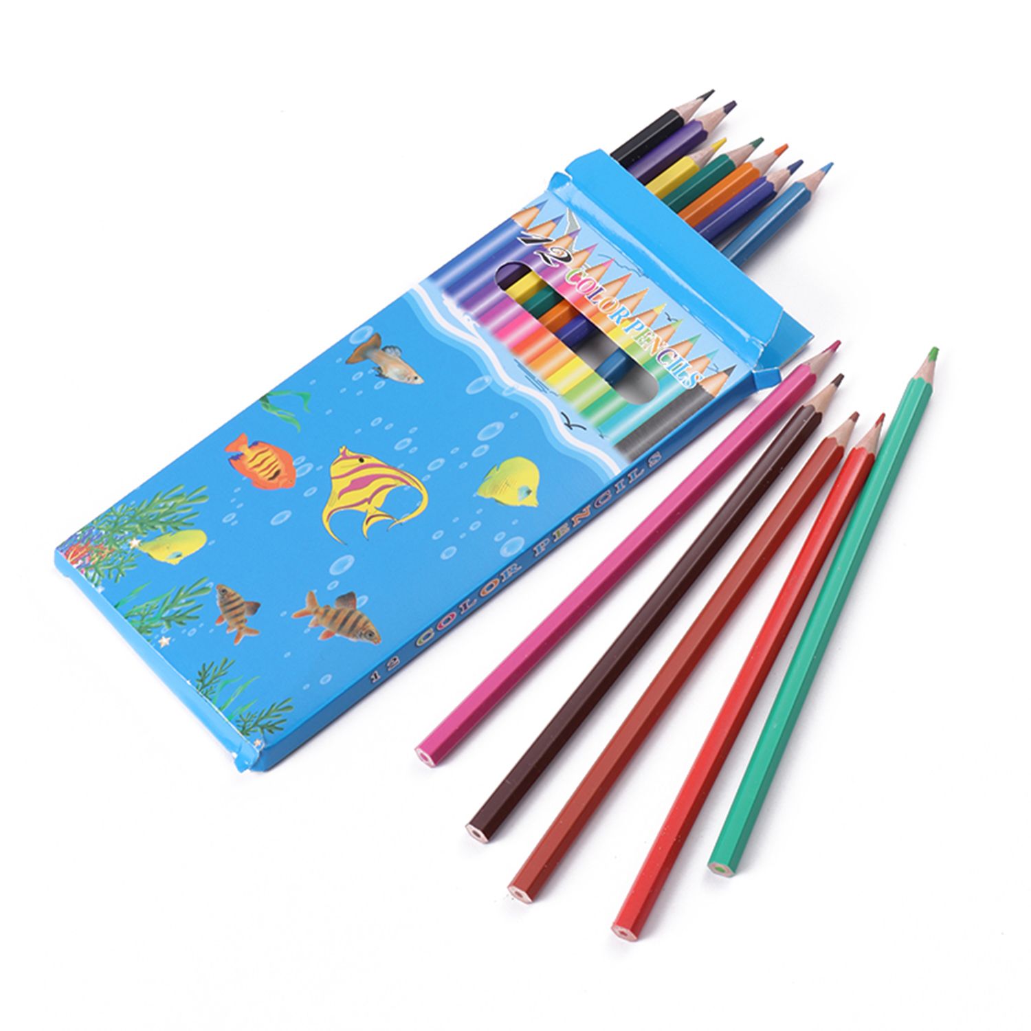 Wholesale custom LOGO gift for children 12 color box pencils