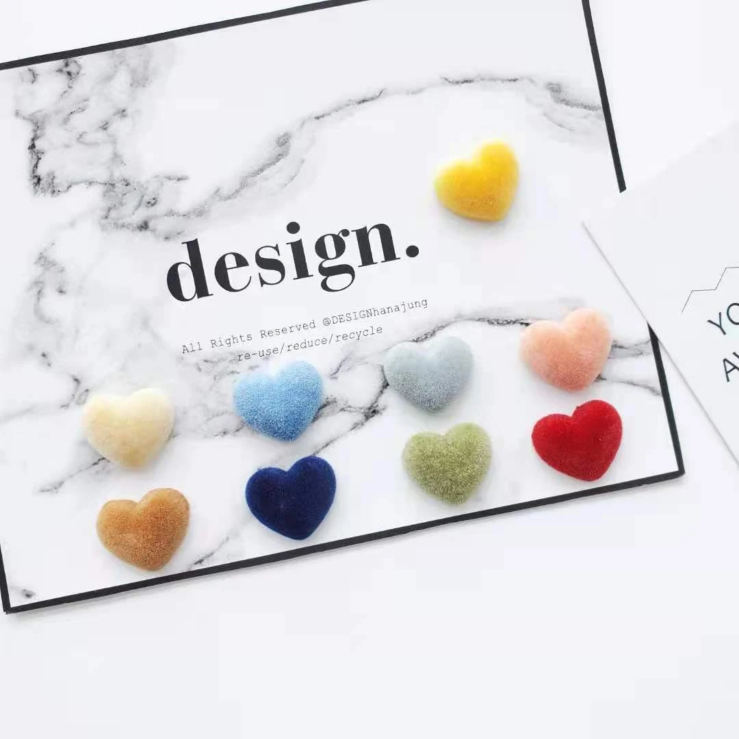 DIY handcrafted jewelry accessories for autumn and winter, plush heart-shaped bead pendants, earrings and earrings materials detail image 2