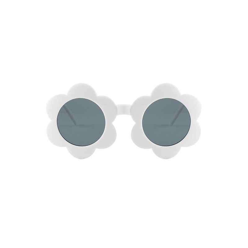 新款时尚花朵可爱儿童太阳镜潮流果冻色眼镜太阳花装饰墨镜2021