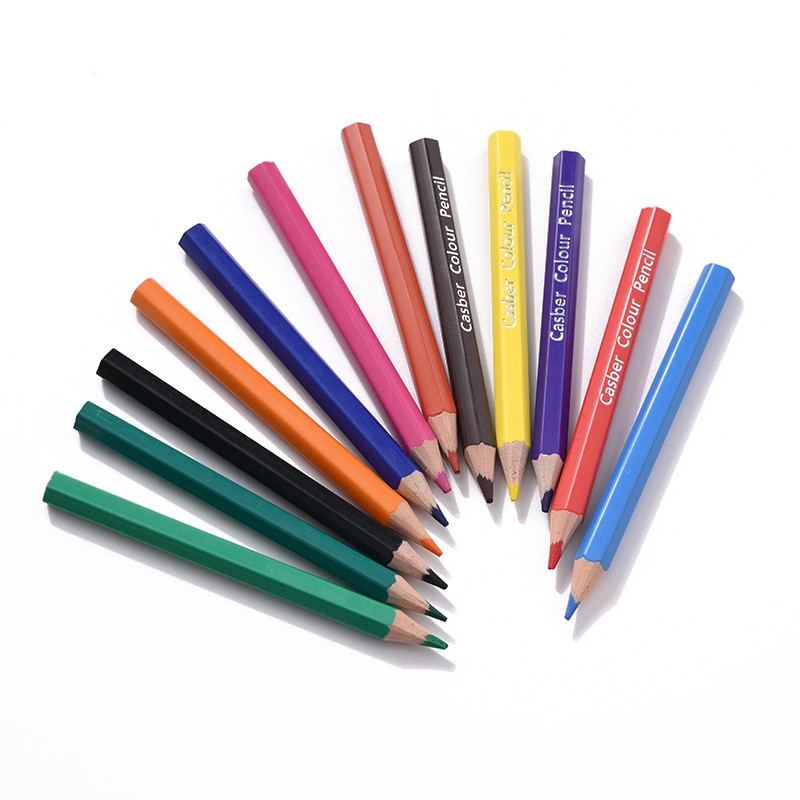 彩色绘图铅笔 色彩饱满均匀 美术画笔短款12色详情图2