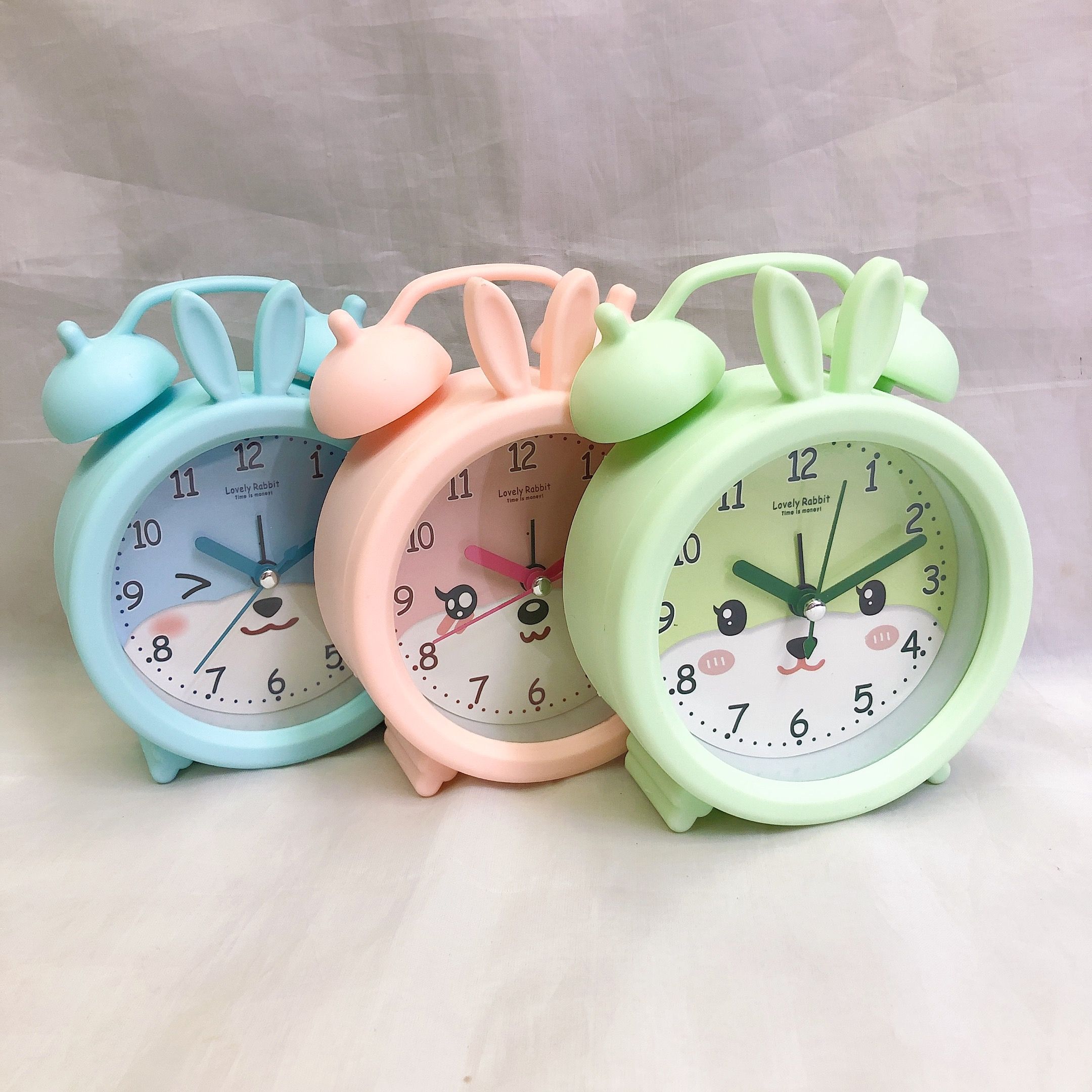 Cartoon alarm clock, student dormitory, creative and cute rabbit bedside clock, timer alarm clock, children's gift details Picture