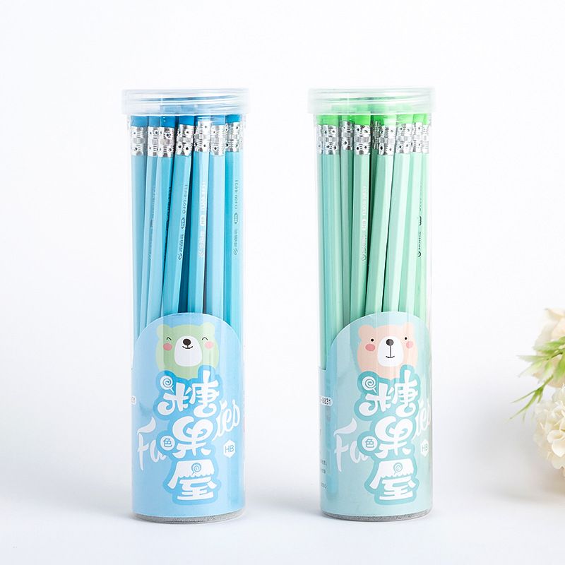 小松树独角鹿HB30支筒装铅笔糖果色橡皮头厂家自营现货支持定制产品图