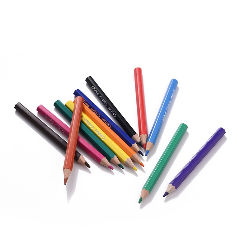 彩色绘图铅笔 色彩饱满均匀 美术画笔短款12色详情图3