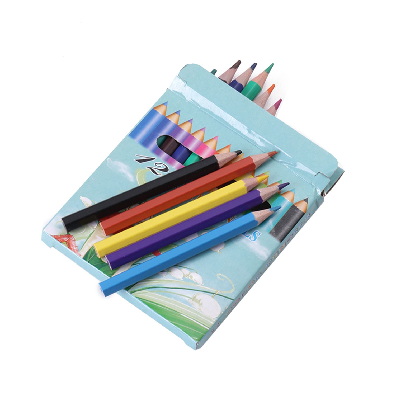 彩色绘图铅笔 色彩饱满均匀 美术画笔短款12色详情图2