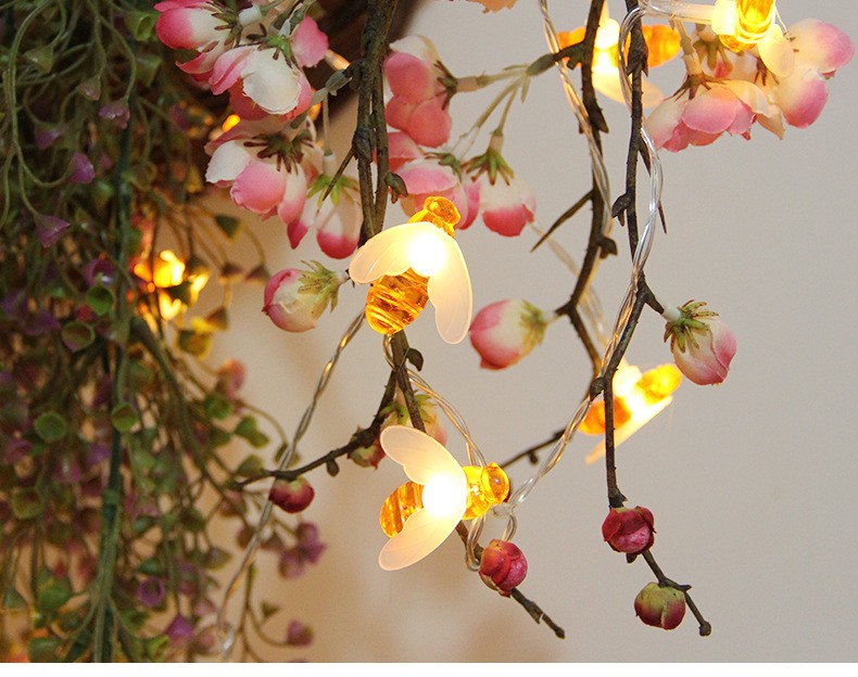 Led creative little bee light string, Christmas festival battery box, colored light string, flashing light, bedroom, courtyard, party decoration detail image 3