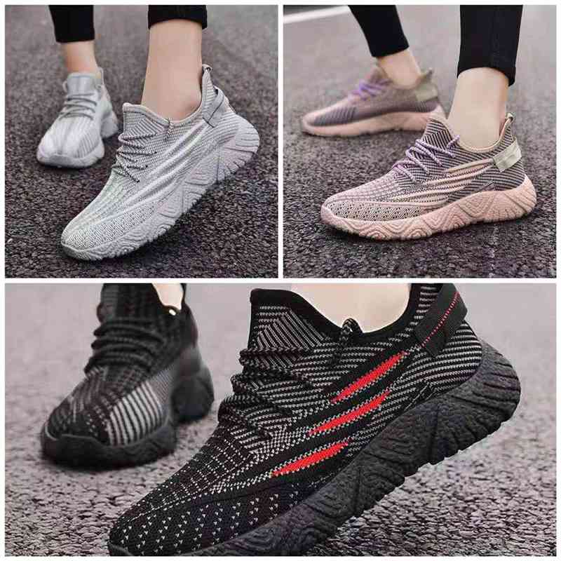 Breathable Fashion Fly-Woven Casual Sports Shoes Lace-Up Multi-Color Shock Absorption Shoes Men's Shoes Women's Shoes Board Shoes Coconut Shoes Durable Cool Non-Slip Shoes 44227-1140