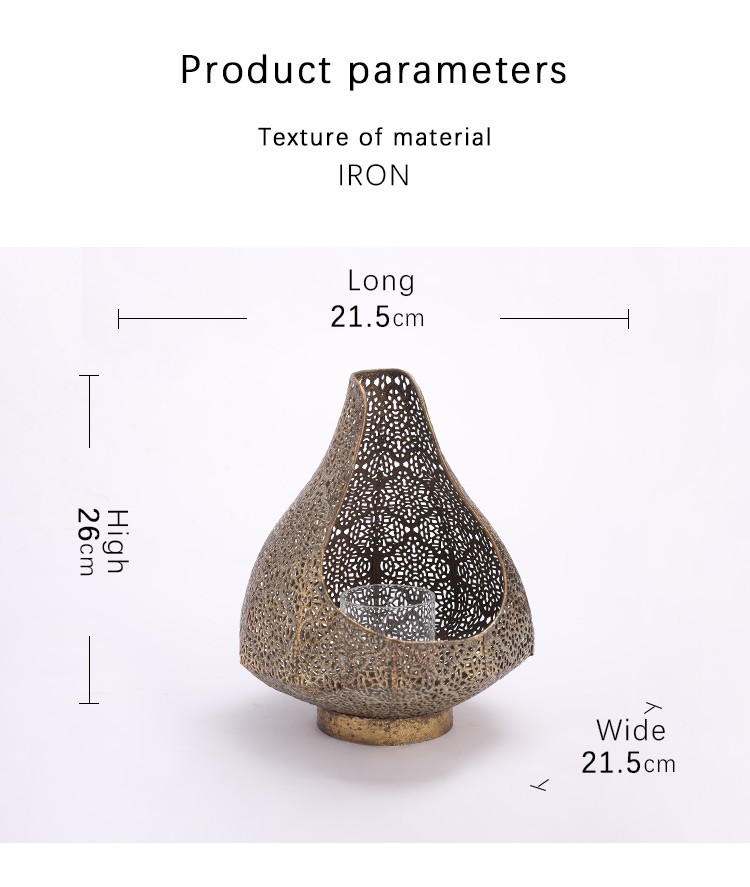 创意金属烛台新款欧式复古桌面对烛摆件气氛蜡烛台详情图2