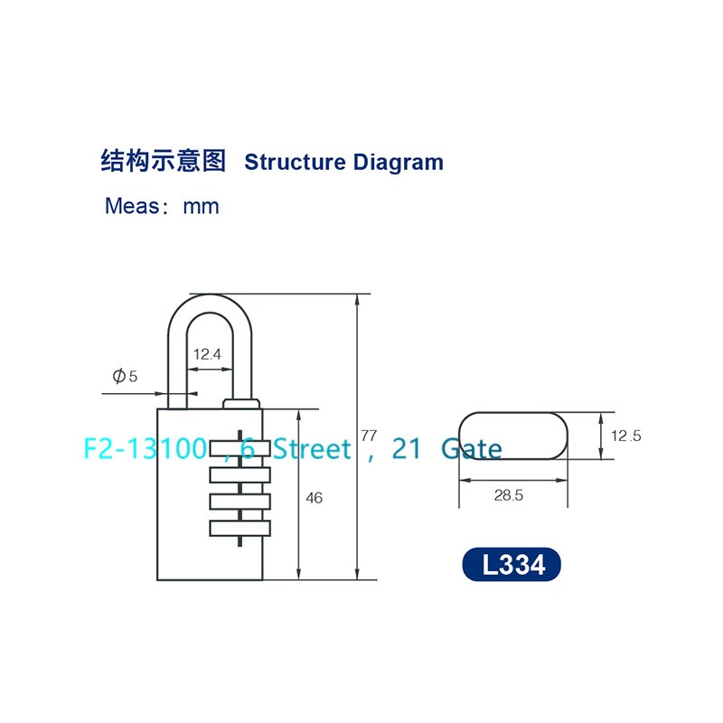 高档铝氧化密码锁 彩色密码锁   箱包密码挂锁  L334详情图2