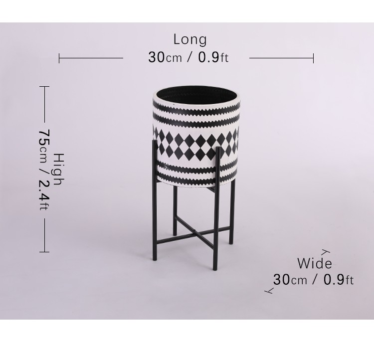 现在欧洲斑点黑白风格家居装饰花盆花架详情图2