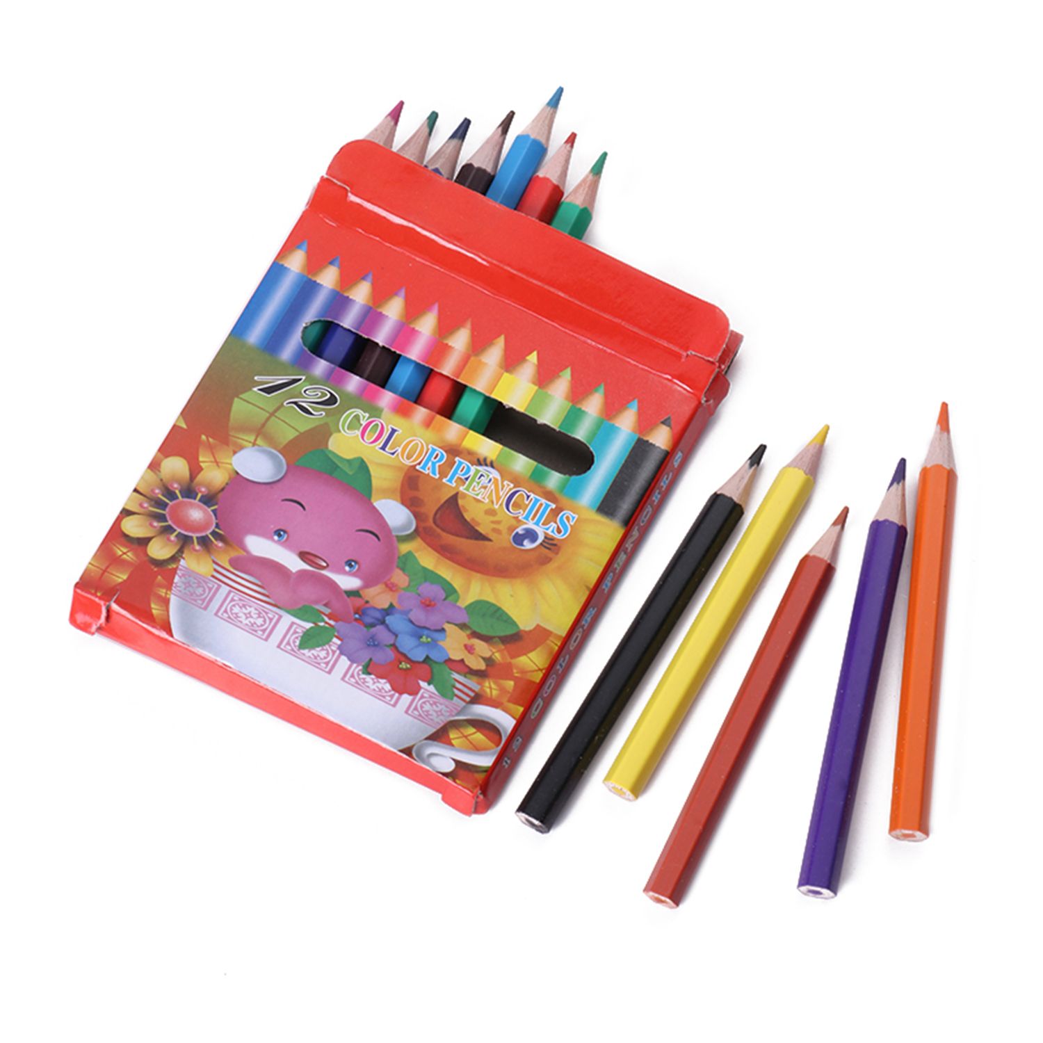 Can be customized wholesale 12 color short pencil can be a gift