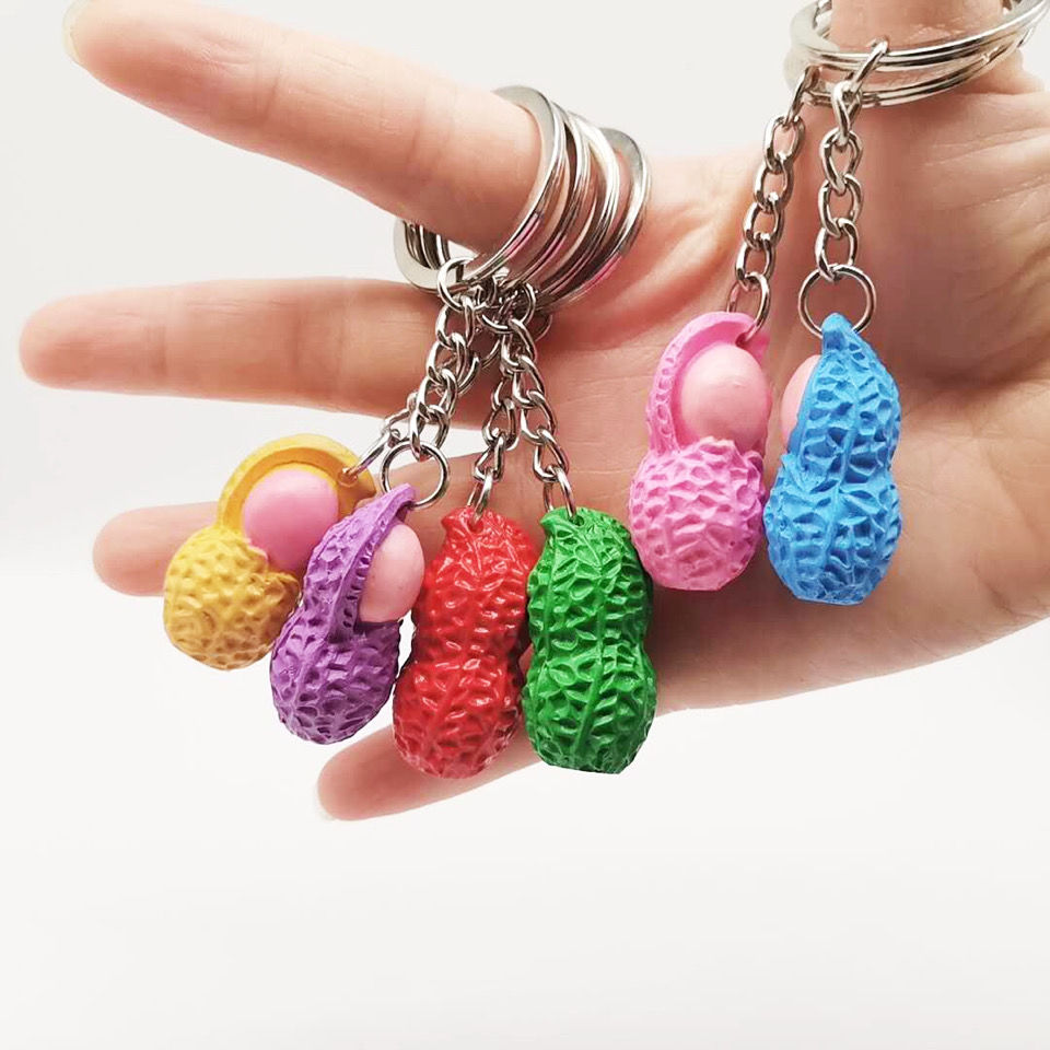 Creative peanut key chain pendant Simulation peanut key chain 6